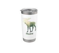 State Of Maine Moose Forest Tree Hunter Wildlife Bicchiere termico in acciaio inox doppia parete