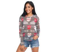 State Ohio - Camicia a maniche lunghe in rete grigia, trasparente, morbida e setosa, da donna, Stato Ohio Gray, XL