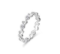 Statement - Anello da donna con rametto di moissanite in argento bianco 14 carati, misura 65 (20,7)