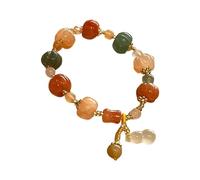 Statement Armband Flower Bead Jade Bracelets For Women Good Key Jade Dainty Beads Bracelets Gold Jewelry For Women Her Him Father Mother Kinderarmbänder Für Mädchen (A, One Size)