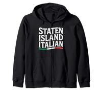 Staten Island Italia New York Bandiera Italia Immigrant Pride Felpa con Cappuccio