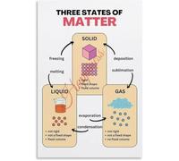 States of Matter Physics Poster Classroom Reference Guide | Chart shows phase changes solid liquid gas with rules(Unframed,16x24inch(40x60cm))