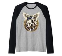 Stati Uniti 1776-2026 USA Patriots Terra dei Liberi 1776 Maglia con Maniche Raglan