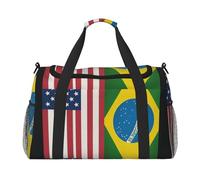 Stati Uniti Brasile Stampa Ampio Spazio Viaggio Duffle Bag Carry On Tote 50x33x25,9 cm Elegante Tote per Palestra