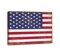 Stati Uniti d'America Stampe su tela Bandiera Stati Uniti d'America Wall Art Pittura a olio su tela Tela di legno incorniciata per la decorazione scolastica dell'ufficio domestico 30x40 CM
