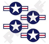 STATI UNITI D'AMERICA UNITED STATES Armed Forces Aircraft USAF USMC US Navy Forza Aerea, Aeromobile Tondo 70mm Vinile Adesivo x4