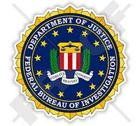 STATI UNITI D'AMERICA US FEDERAL BUREAU of INVESTIGATION Seal FBI, Sigillo Tondo 90mm Vinile Adesivo