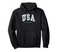 Stati Uniti Est. 1776 stelle floreali patriottiche Felpa con Cappuccio