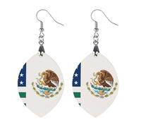 Stati Uniti Messico bandiera dell'amicizia novità donna orecchini pendenti moda stampato legno orecchini pendenti gioielli pendenti, Love, Legno, Nessuna pietra preziosa