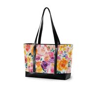 Stati Uniti Rose Beauty Summer Flowers Colorful elegante borsa per laptop da 14 pollici con cerniera borsa tote per laptop per lavoro per viaggi Essentials Regali da spiaggia Regali di compleanno per
