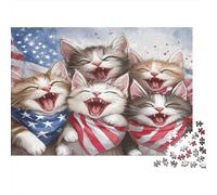 Stati Uniti Shorthair Jigsaw Puzzle Impossibili 1000 Pezzi bandiera americana Decorazione Per La Casa. Rilassamento E Intelligence Per Adulti E Bambini Da 12 Anni 1000pcs (75x50cm)
