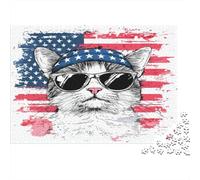 Stati Uniti Shorthair Jigsaw Puzzle Impossibili 1000Pcs Stile patriottico fresco Decorazione Per La Casa. Giochi Rilassamento E Intelligence Per Adulti E Ragazzi Da 14 Anni 1000pcs (75x50cm)
