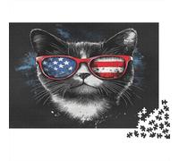 Stati Uniti Shorthair Puzzle Impossible 1000 Pezzi bandiera americana Decorazione Per La Casa. Giochi Rilassamento E Intelligence Per Adulti E Ragazzi Da 14 Anni 1000pcs (75x50cm)