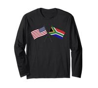 Stati Uniti Sud Africa Bandiere Incrociate Maglia Sud Africa Americana Maglia a Manica