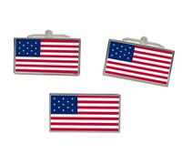 Stati Uniti USA 1777-1795 Bandiera Gemelli E Fermacravatta Set