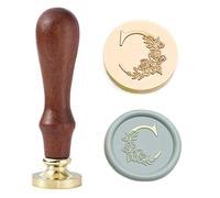 Statice - Timbro per ceralacca, lettera C, con iniziale, 25 mm, in ottone, per buste, inviti o regali di San Valentino