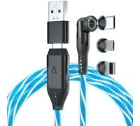 Statik 360 Pro 6FT/2M - Cavo Magnetico 3 in 1 USB-C, Micro e Apple, Adattatore USB-A, Ricarica Rapida 100W, Compatibile Tutti Dispositivi