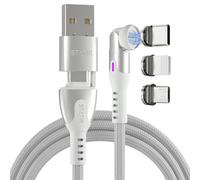 Statik Cavo di ricarica magnetico 360 Pro, caricabatterie di tipo C, ricarica rapida 3 in 1, cavo da USB C a USB C, micro USB e punte iProduct, adattatore USB A, compatibile con tutti i dispositivi