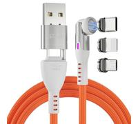 Statik Cavo di ricarica magnetico 360 Pro - Caricatore di tipo C a ricarica rapida 3 in 1 USB C a USB C, micro USB e punte iProduct, adattatore USB A, adatto a tutti i dispositivi, caricabatterie