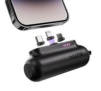 Statik Snap-N-Charge Power Bank, Mini Portable Charger for All Devices 3-in-1 Magnetic Tips USB C, Micro USB and iProduct, Compact Powerbank 3,200mAh 10W Battery Pack
