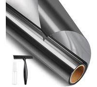STATINT - Pellicola oscurante per finestre, unidirezionale, controllo del calore, protezione solare e UV, per porte scorrevoli, riflettente, statica, per la casa, colore nero-argento, 44 cm x 200 cm