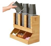 Station Coffee Course - Giaccia di organizzatore di condimenti in legno, supporto per supporto a più livello | Mescolare tazze di bastoncini, distributore di per, organizzazione co