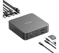 Station d'accueil Kensington SD5010T5 EQ Thunderbolt 5, triple écran 4K ou double 8K, PD 140 W, lecteurs SD/MicroSD, 2 ports Thunderbolt 5, Ethernet, USB-A 3.2 Gen 2, gris sidéral (K35231EU)