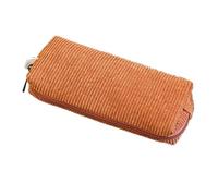 Stationery - Custodia per matite, con chiusura lampo, stile retrò, con scomparti multipli, grande capacità, Corduroy Stationery Pouch per penne, pennarelli ed eraser, marrone, vedi descrizione, Vedi