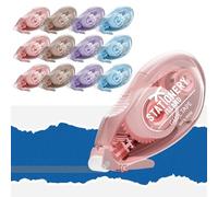 STATIONERY ISLAND 12Pcs Colla a Nastro, Colla Roller Biadesivo Adesivo. Nastro Biadesivo Trasparente Per Foto, Bricolage, Cartoline, Album Fotografici e Scapbooking - 8mmx6m