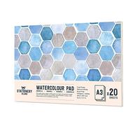STATIONERY ISLAND A3 Carta Acquerello 300gr, 20 Fogli Per Acquerello, Album Da Disegno Professionale, Carta Per Acquerello, Ideale Per Pittura E Disegno Con Acquarello