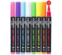 STATIONERY ISLAND Pennarelli Gesso Liquido Cancellabili, Pennarello Lavagna Cancellabili, Pennarelli Colorati Per Vetro, 3MM Set Di 8