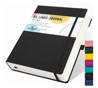 STATIONERY ISLAND Quaderno B5 Righe, 320 Pagine di Taccuino a Righe, Copertina Rigida Quaderno da 100 g/m² per Scrivere, Lavorare, Studiare, Diario,Nero
