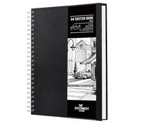 STATIONERY ISLAND Quaderno per schizzi A4 Copertina rigida, Cartuccia spessa 200 gsm Quaderno per schizzi, Blocco per schizzi A4 con rilegatura a spirale, Quaderno artistico 50 fogli / 100 pagine