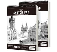 STATIONERY ISLAND Sketchbook, A3 Blocco da Disegno 180g/m² Carta Spessa, 100 Pagine/50 Fogli Rilegati a Spirale Album da Disegno 2 pacchi