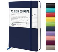 STATIONERY ISLAND Taccuino a Quadretti A5, Quaderno a Quadretti con Copertina Rigida con Carta Spessa Premium da 120 gsm, Quaderno a Griglia Blu scuro