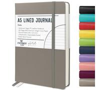 STATIONERY ISLAND Taccuino a Righe A5, Diario a Righe con Copertina Rigida con Carta Spessa Premium da 120 gsm, Taccuino con Copertina Rigida da 180 Pagine per Studiare, Pianificare, Grigio