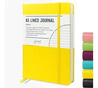 STATIONERY ISLAND Taccuino a Righe A5, Diario a Righe con Copertina Rigida con Carta Spessa Premium da 120 gsm, Taccuino con Copertina Rigida da 180 Pagine per Studiare, Giallo limone