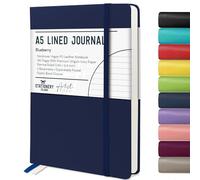 STATIONERY ISLAND Taccuino a Righe A5, Diario a Righe con Copertina Rigida con Carta Spessa Premium da 120 gsm, Taccuino con Copertina Rigida da 180 Pagine per Studiare, Pianificare, Blu scuro