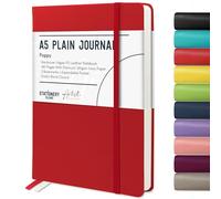 STATIONERY ISLAND Taccuino Sfoderato A5, Taccuino Semplice con Copertina Rigida con Carta Spessa Premium da 120 gsm, Notebook Bianco Rosso