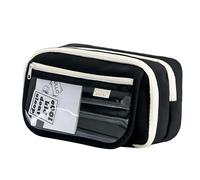 Stationery Pencil Case - Large Capacity Organizer, Zipper Storage Pouch, Multi Compartment Holder | School Office Stationery Storage Organization Usage, Pens Pencils Erasers Supplies Carry Portable