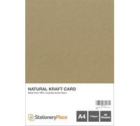 Stationery Place, Thin - Brown Natural Kraft Card A4 170 GSM 50 Sheet Pack