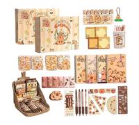 Stationery Set - ABS, Cloth & Paper, 30 x 23 x 10 cm School Supplies Cute Capybara Design | Complete Student Writing & Drawing Kit With Pencil Case, Animal-Themed School Accessories For Kids, Boys