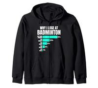 Statistiche Divertenti Scuse Why I Lose At Badminton Felpa con Cappuccio