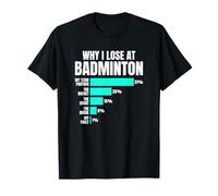 Statistiche Divertenti Scuse Why I Lose At Badminton Maglietta