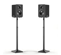 Stativi per Casse universale, Regolabile in Altezza, Supporto Casse Audio con Piastra di Appoggio Estensibile e Canalina Interna per Cavi, Portata 5 kg, Coppia