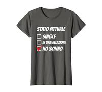 Stato Attuale Single Relazione Ho Sonno Dormire Divertente Maglietta, Donna, Asfalto, L