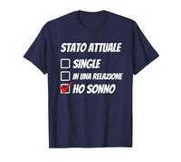Stato Attuale Single Relazione Ho Sonno Dormire Divertente Maglietta, Uomo, Navy, M