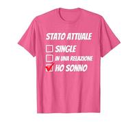 Stato Attuale Single Relazione Ho Sonno Dormire Divertente Maglietta, Uomo, Rosa mélange, L