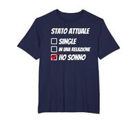 Stato Attuale Single Relazione Ho Sonno Dormire Divertente Maglietta, Uomo Taglie Grandi, Navy, 5X Tall