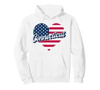 Stato del Connecticut Patriottico USA Cuore US Uomini Donne e Bambini Felpa con Cappuccio